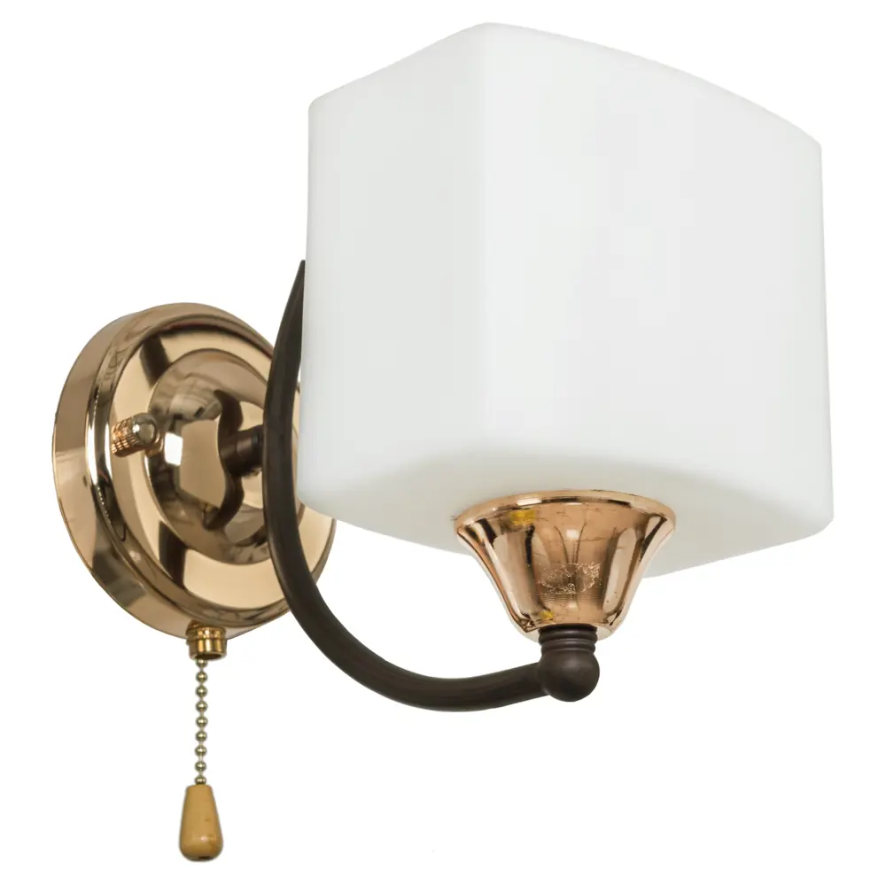 Фото Настенный светильник Экономсвет 33898/1wfgd+br wt цвет белый/золото