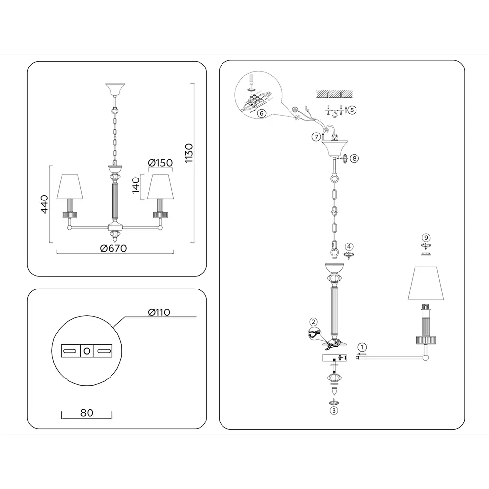 Фото 8 Люстра подвесная Ambrella light High light Lh71021* 5 ламп 23 м² цвет белый/латунь Фото 8 Люстра подвесная Ambrella light High light Lh71021* 5 ламп 23 м² цвет белый/латунь