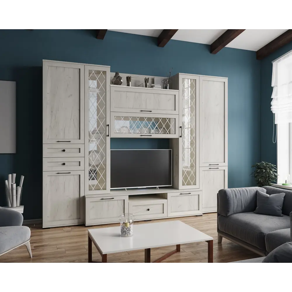 Фото 3 Шкаф распашной Микон София с 2 дверями 90x221.2x35.5 см ЛДСП цвет дуб крафт серый Фото 3 Шкаф распашной Микон София с 2 дверями 90x221.2x35.5 см ЛДСП цвет дуб крафт серый