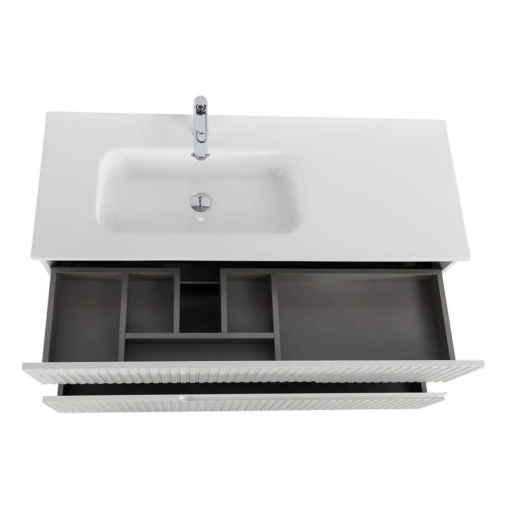 Фото 6 Тумба под раковину универсальная Cezares DUET-N-1200-2C-SO-BL-L 120см цвет bianco lucido