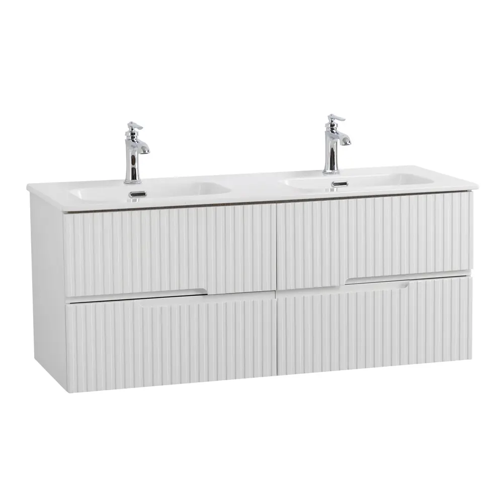 Фото 4 Тумба под раковину универсальная Cezares DUET-N-1200-4C-SO-2-BL 120см цвет bianco lucido