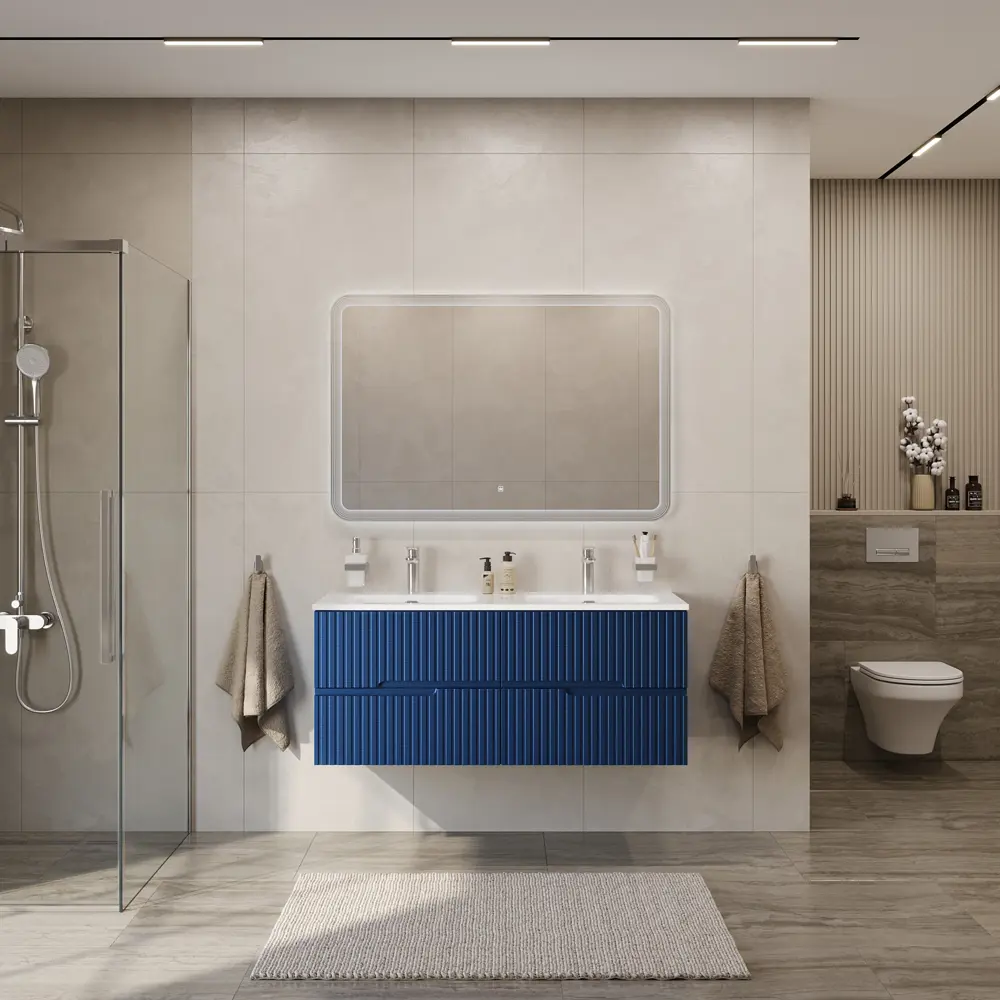 Фото Тумба под раковину универсальная Cezares DUET-N-1200-4C-SO-2-SPF-P 120см цвет sapfiro Фото Тумба под раковину универсальная Cezares DUET-N-1200-4C-SO-2-SPF-P 120см цвет sapfiro