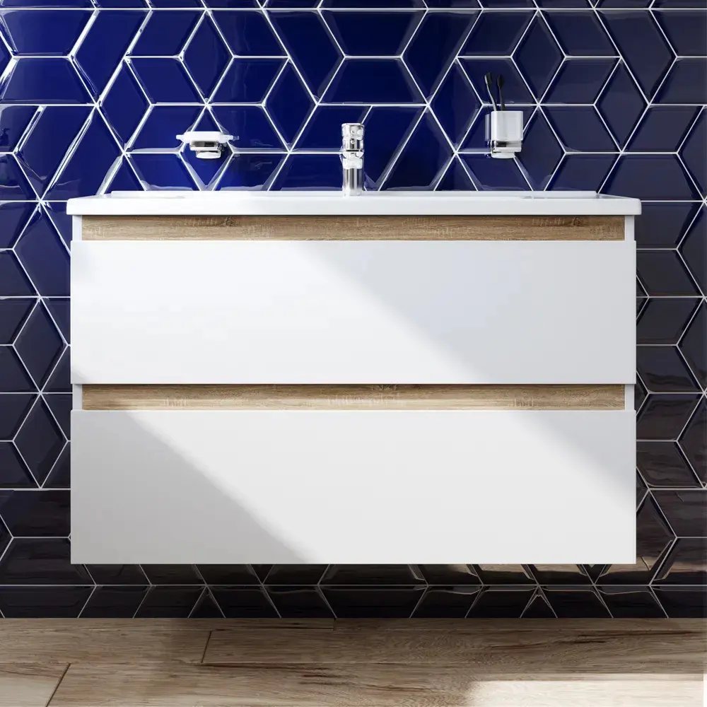 Фото 2 Тумба под раковину подвесная Am.pm M88FHX1002WG 100см цвет белый Фото 2 Тумба под раковину подвесная Am.pm M88FHX1002WG 100см цвет белый