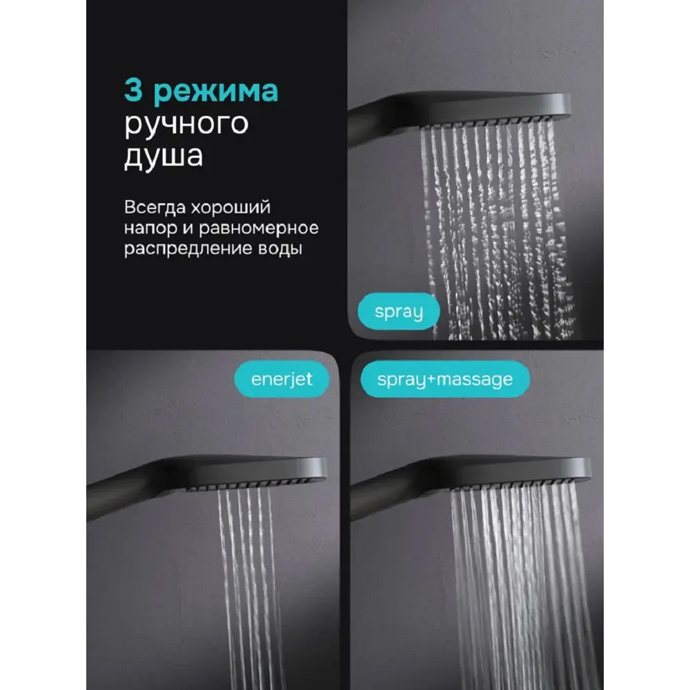 Фото 4 Душевая система Am.pm Bold s07bd3bl цвет черный матовый