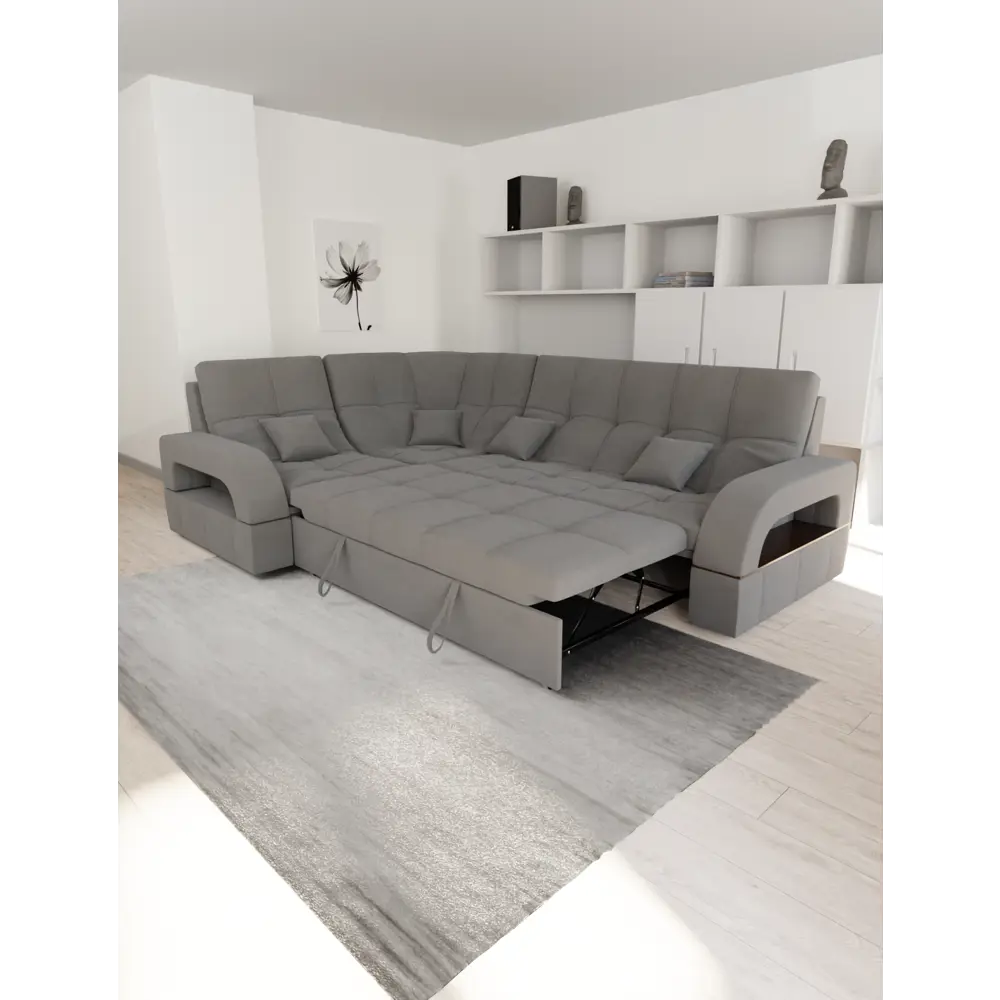 Фото 2 Диван модульный Yorcom Майами-3 268x97x187 см велюр цвет серый Фото 2 Диван модульный Yorcom Майами-3 268x97x187 см велюр цвет серый