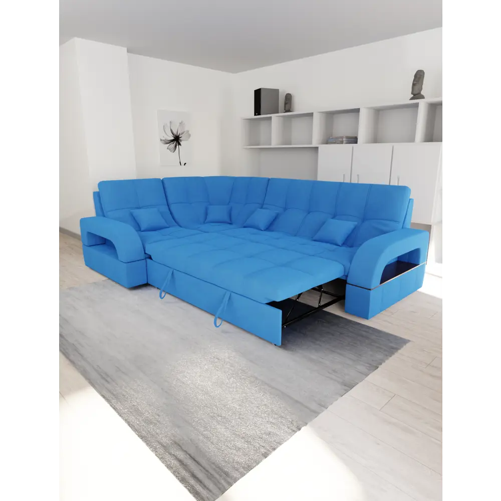 Фото 2 Диван модульный Yorcom Майами-3 268x97x187 см велюр цвет васильковый Фото 2 Диван модульный Yorcom Майами-3 268x97x187 см велюр цвет васильковый