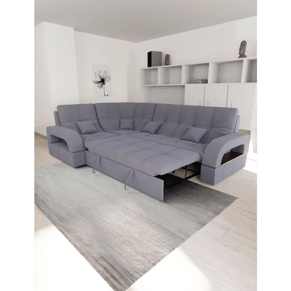 Фото 2 Диван модульный Yorcom Майами-3 268x97x187 см велюр цвет фиолетово-серый Фото 2 Диван модульный Yorcom Майами-3 268x97x187 см велюр цвет фиолетово-серый