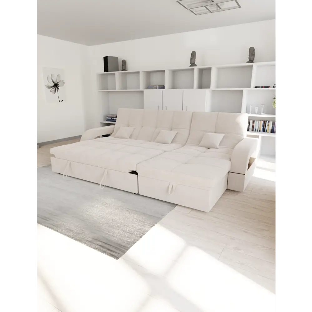 Фото 2 Диван модульный Yorcom Майами-2 228x97x135 см велюр цвет белый Фото 2 Диван модульный Yorcom Майами-2 228x97x135 см велюр цвет белый