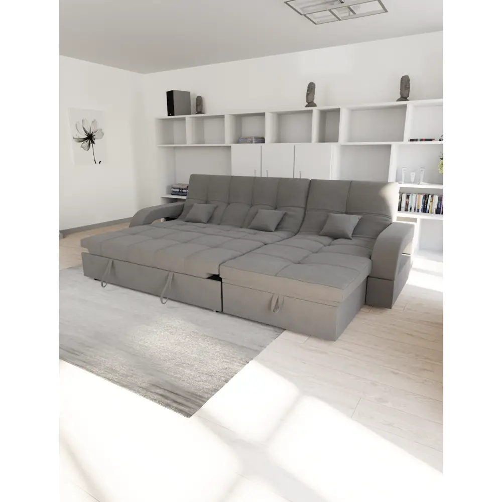 Фото 2 Диван модульный Yorcom Майами-2 228x97x135 см велюр цвет серый Фото 2 Диван модульный Yorcom Майами-2 228x97x135 см велюр цвет серый