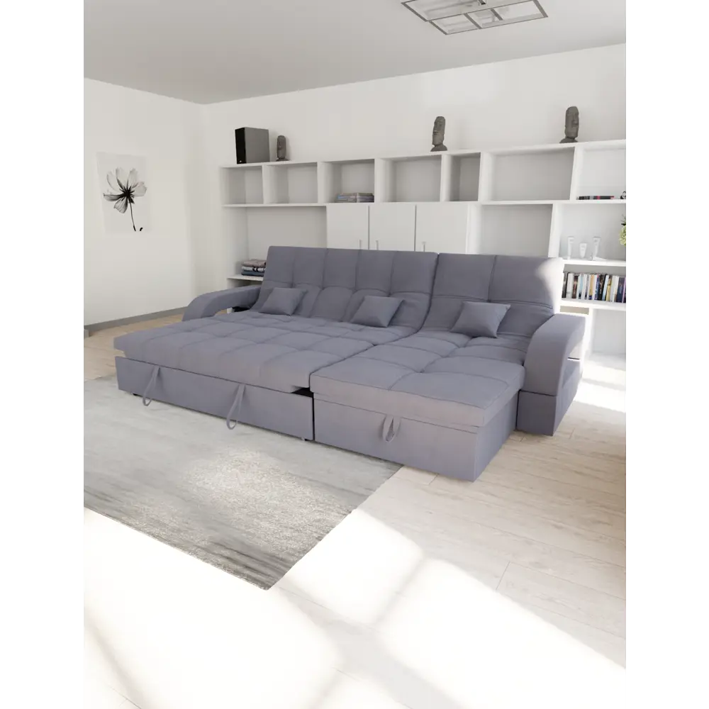 Фото 2 Диван модульный Yorcom Майами-2 228x97x135 см велюр цвет фиолетово-серый Фото 2 Диван модульный Yorcom Майами-2 228x97x135 см велюр цвет фиолетово-серый