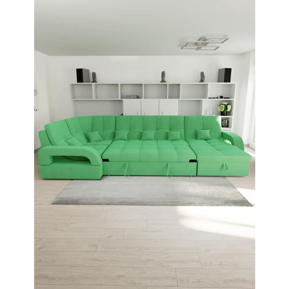 Фото 2 Диван модульный Yorcom Майами-4 350x97x187 см велюр цвет салатовый Фото 2 Диван модульный Yorcom Майами-4 350x97x187 см велюр цвет салатовый