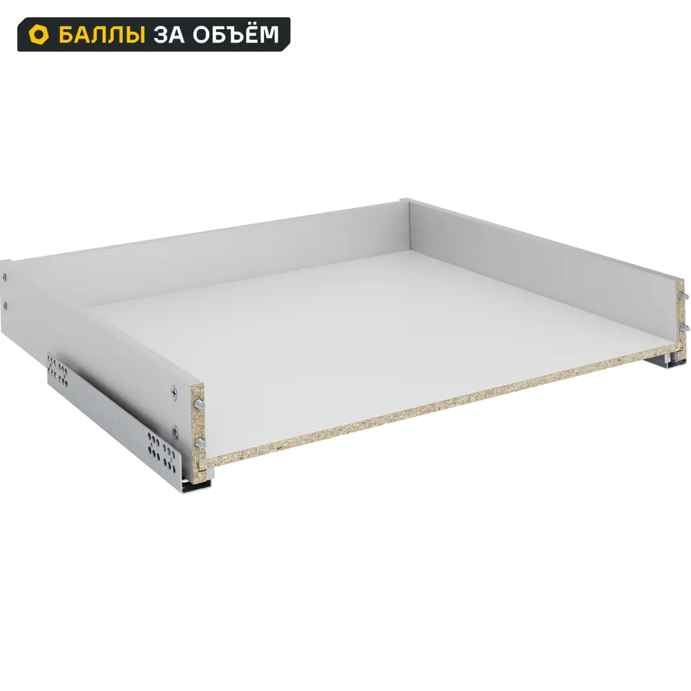 Фото Выдвижной ящик для кухни 75.2x8.1x51.1 см KONSENSA ДСП цвет серый Фото Выдвижной ящик для кухни 75.2x8.1x51.1 см KONSENSA ДСП цвет серый