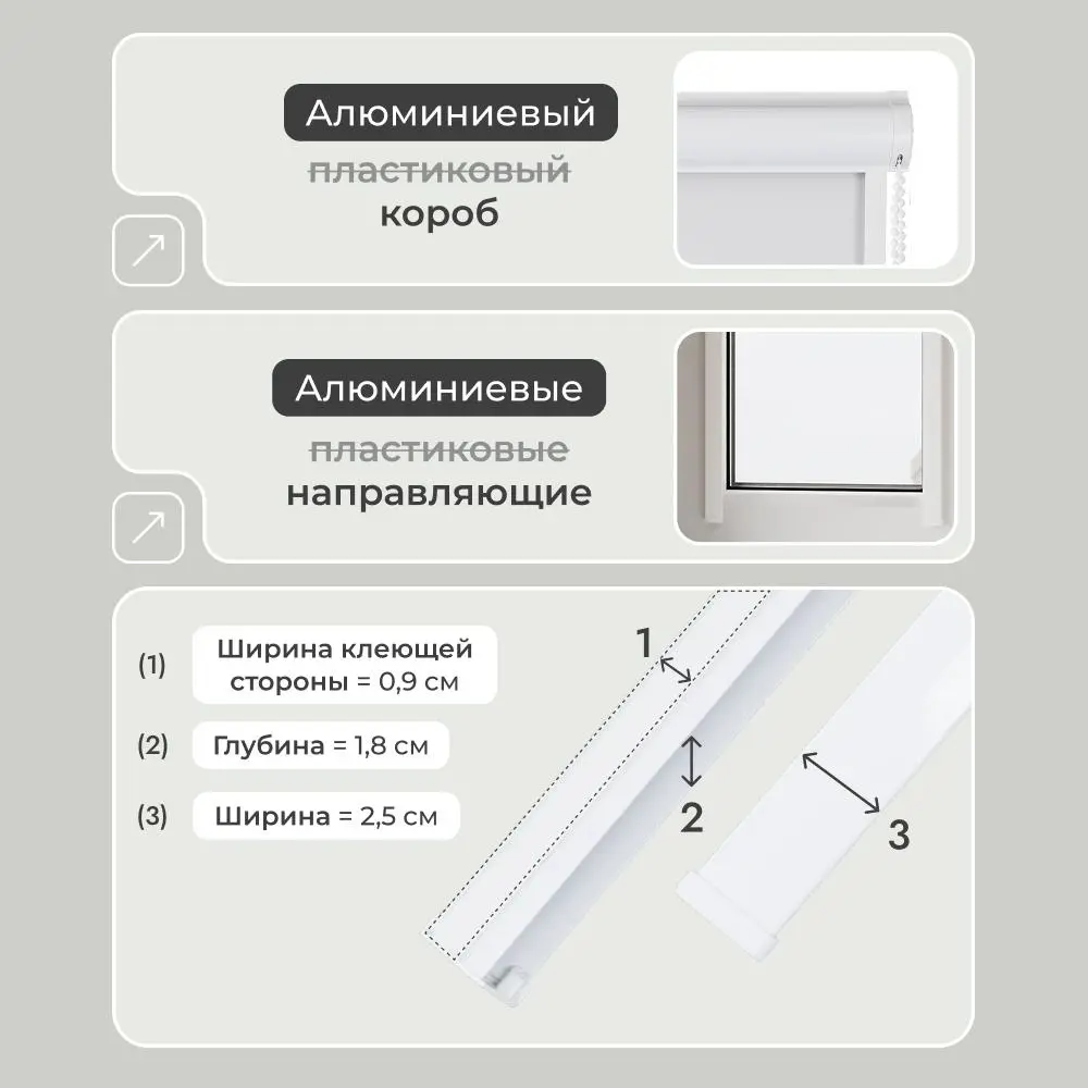 Фото 8 Рулонная штора блэкаут Унистайл RKRBLBEL080130, 80x130 см, цвет белый