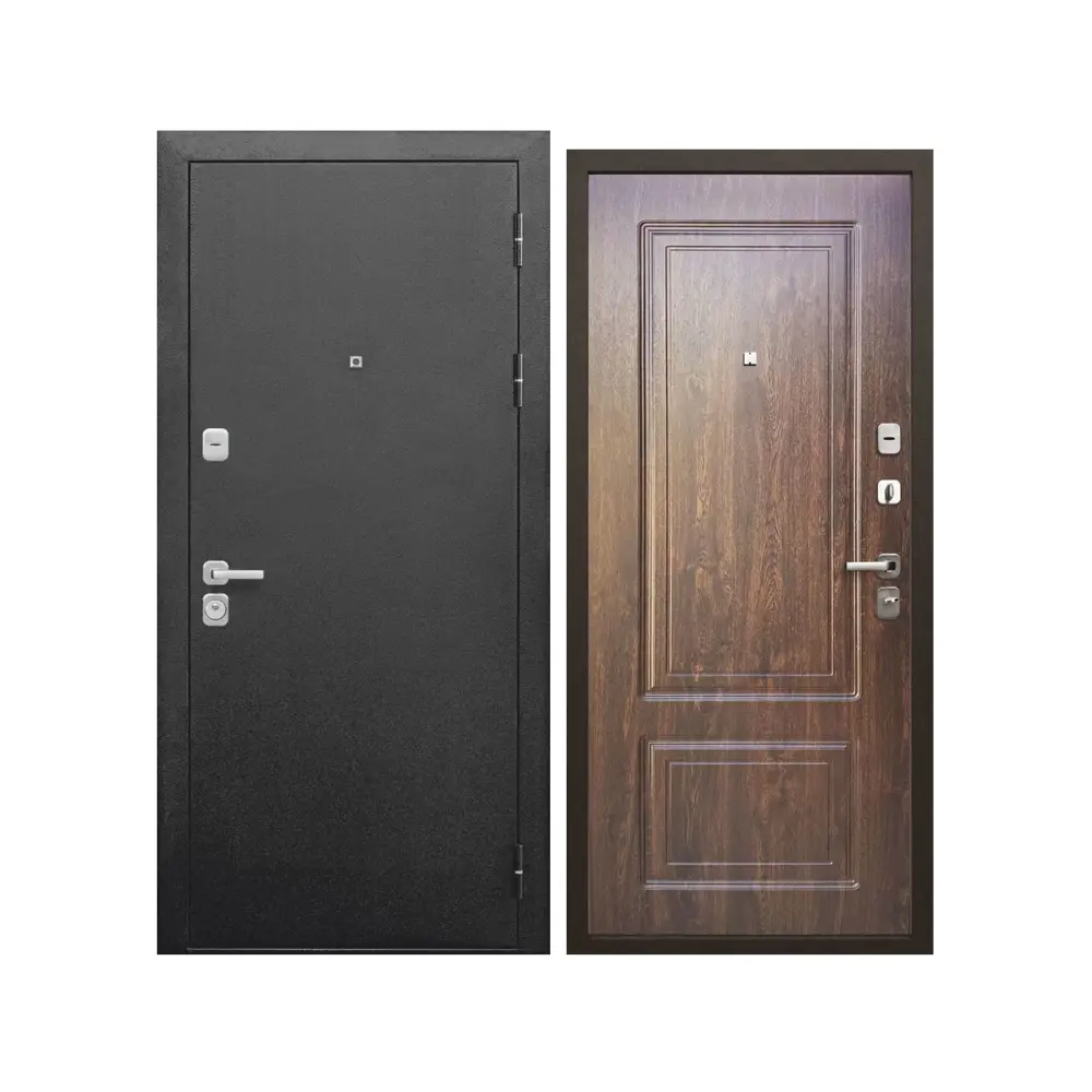 Фото Входная дверь Superlock SL-15 правый 205x86см цвет букле черный/грецкий орех