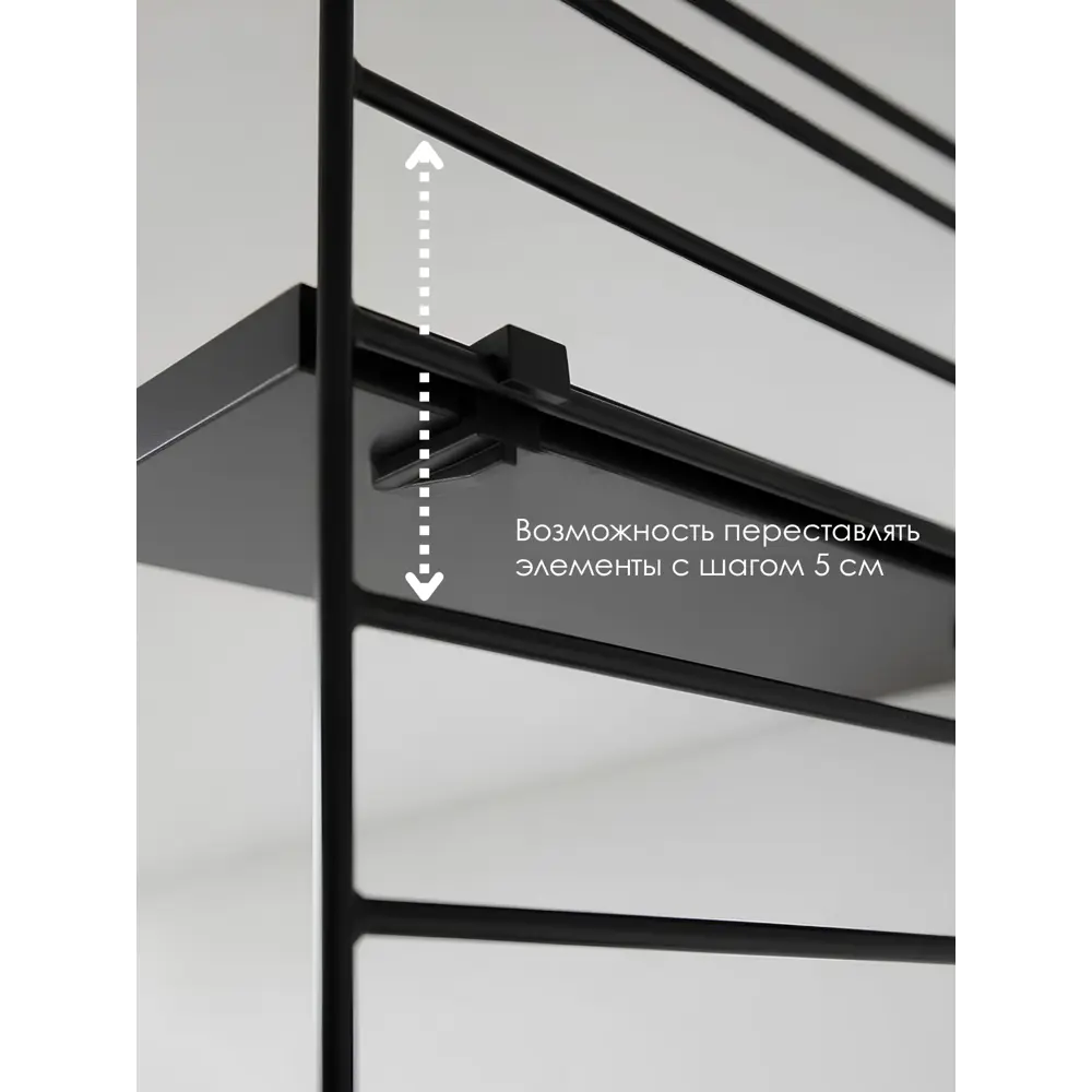 Фото 5 Стеллаж Scandi systems Астрид 2 полки 80x200x58 см ЛДСП цвет черный