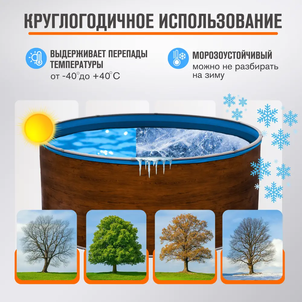 Фото 3 Бассейн каркасный круглый Larimar PC3500304LP 350x125 см 11100 л