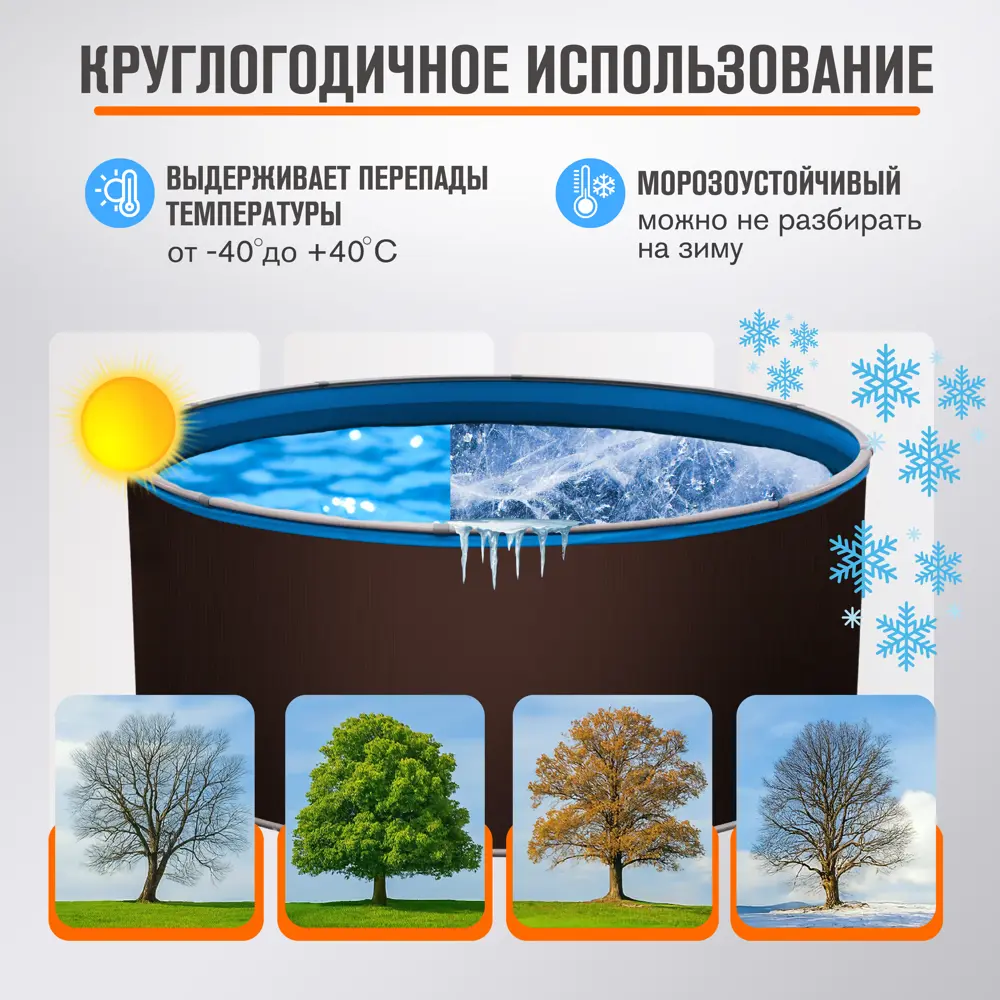 Фото 5 Бассейн каркасный круглый Larimar PC3500204LP 350x125 см 11100 л