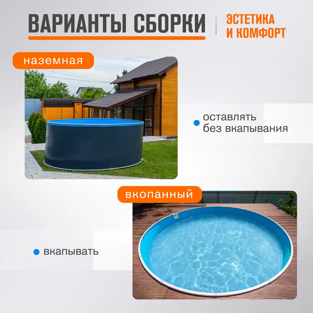 Фото 5 Бассейн каркасный круглый Larimar PC2500104LP 250x125 см 5400 л