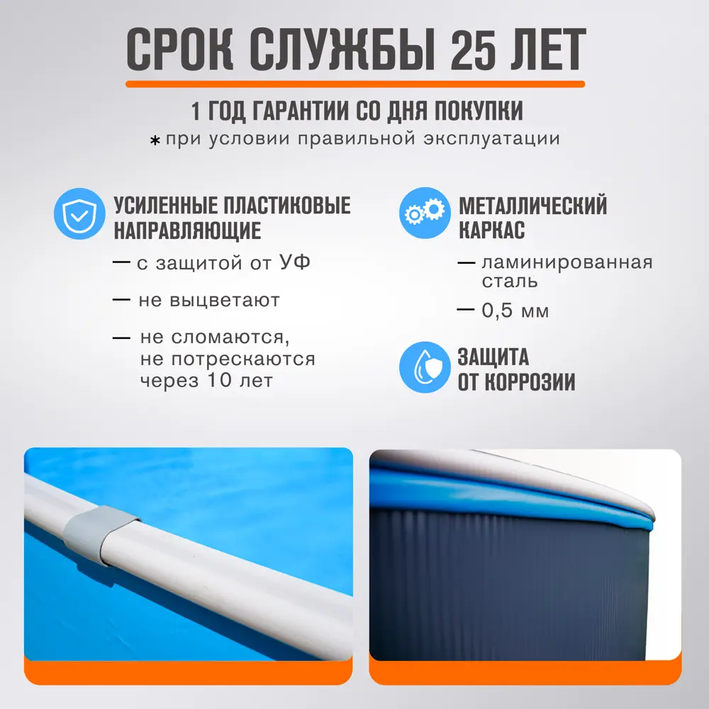 Фото 3 Бассейн каркасный круглый Larimar PC2500104LP 250x125 см 5400 л