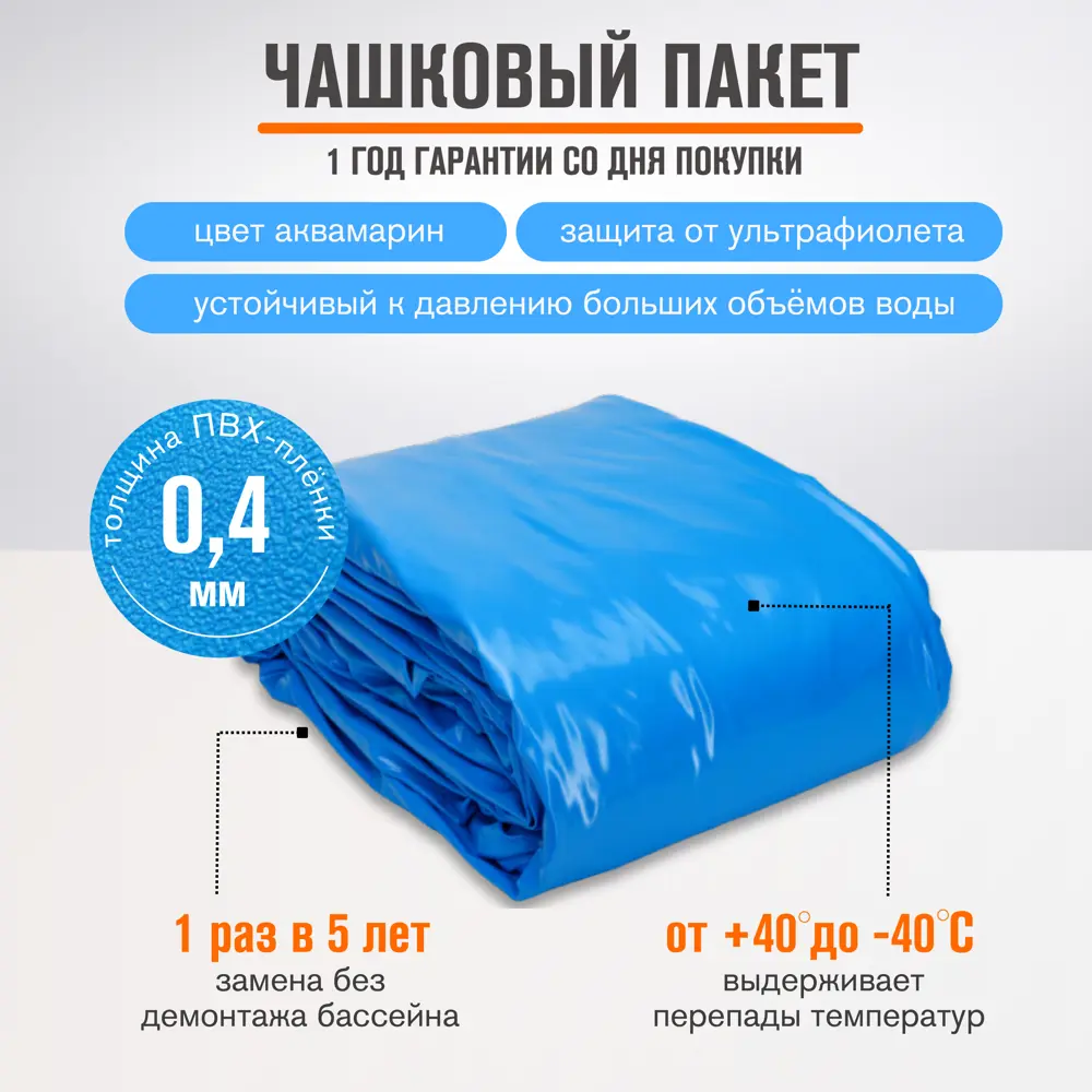 Фото 2 Бассейн каркасный круглый Larimar PC5500104LP 550x125 см 28400 л