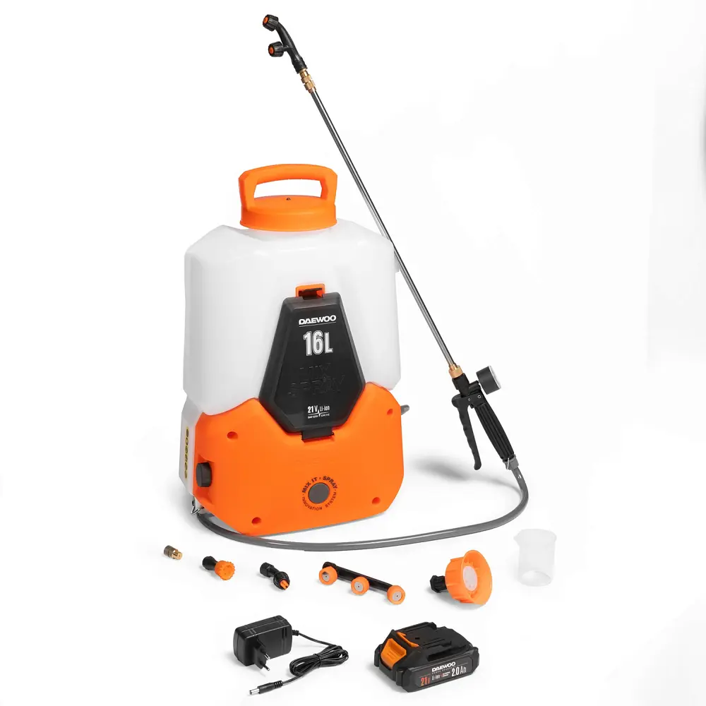 Фото 11 Опрыскиватель аккумуляторный ранцевый Daewoo DSA 1621Li SET 16 л 21 В АКБ и ЗУ в комплекте Фото 11 Опрыскиватель аккумуляторный ранцевый Daewoo DSA 1621Li SET 16 л 21 В АКБ и ЗУ в комплекте