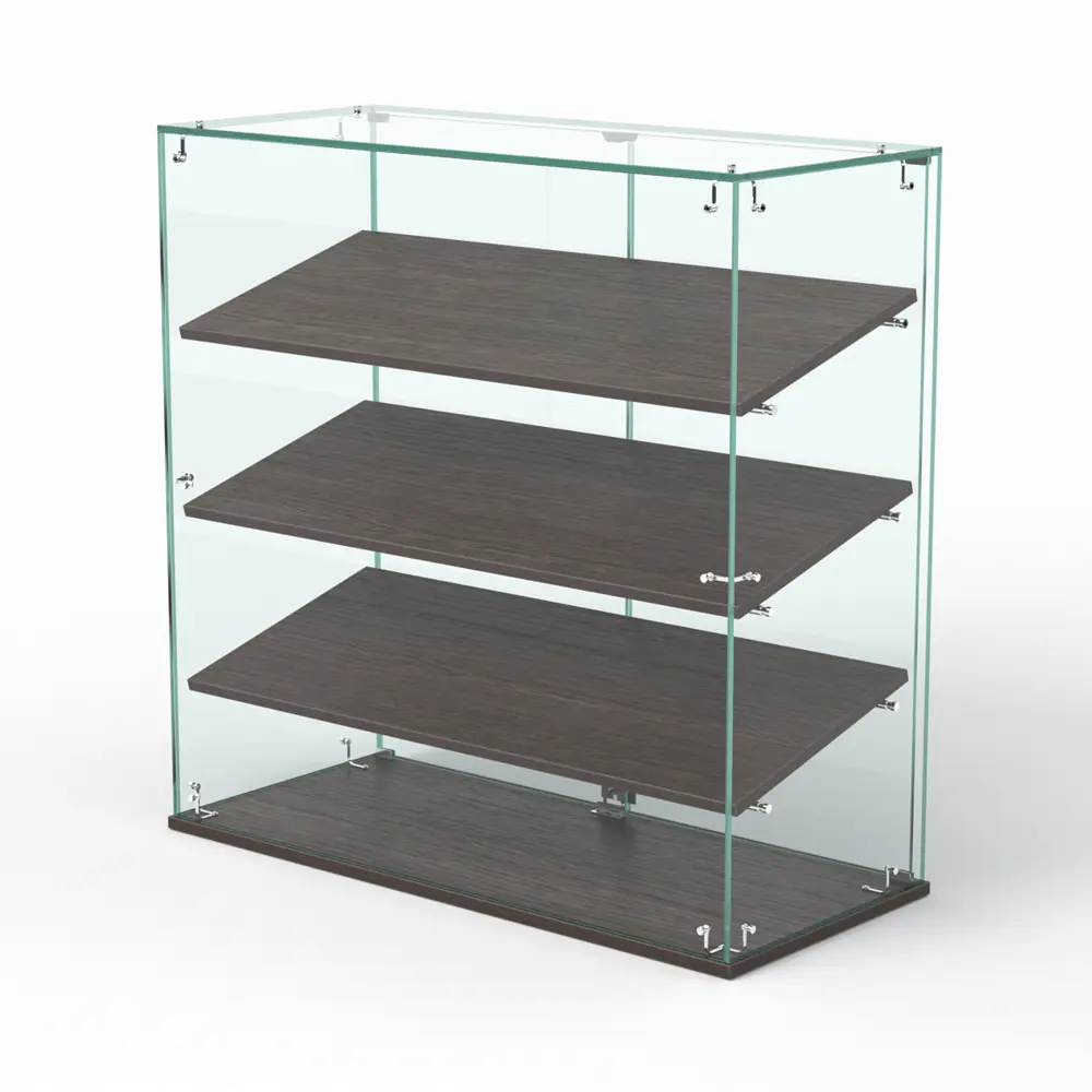 Фото Витрина Сладость №1-П для выпечки 90x90x40 см стекло цвет дуб венге