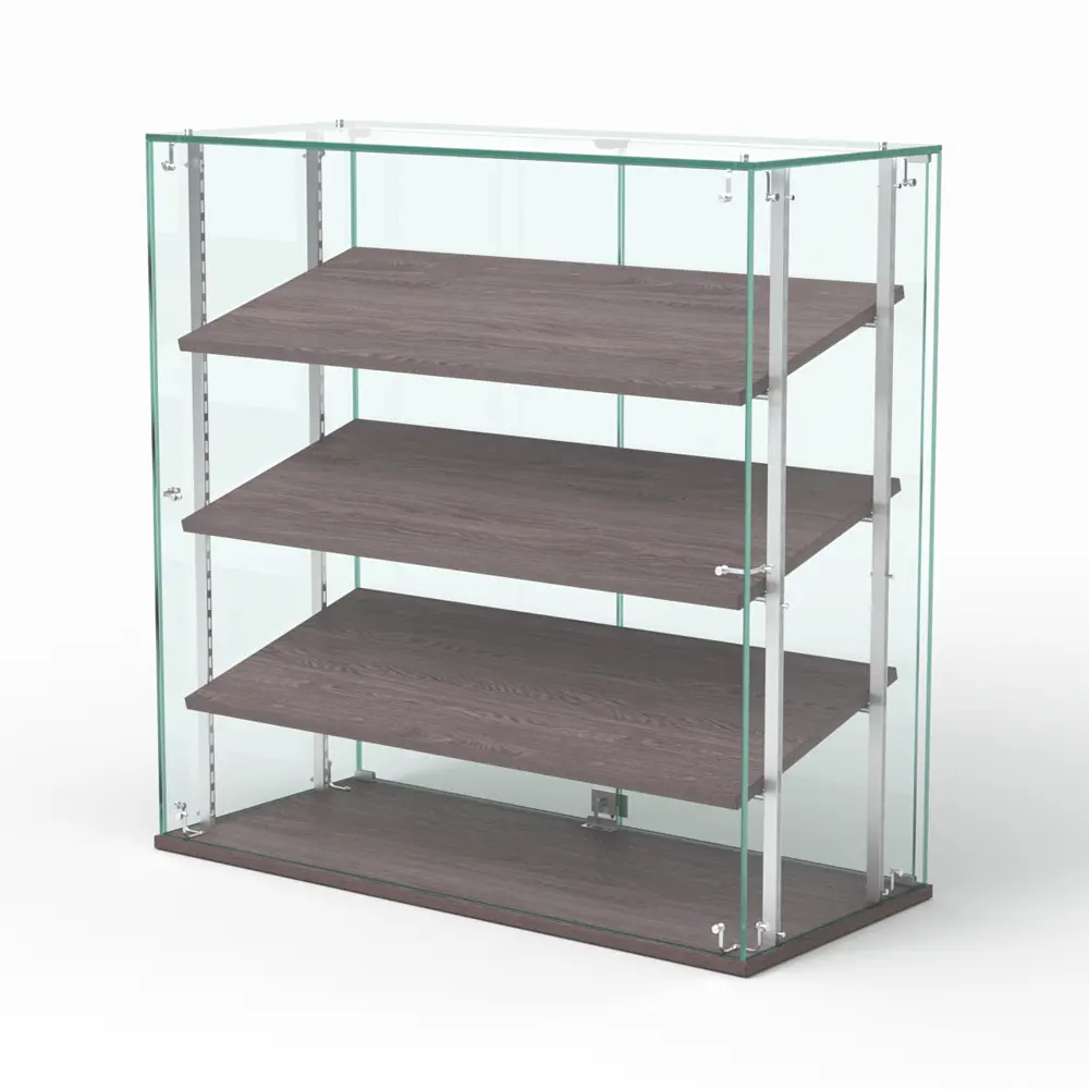 Фото Витрина Сладость №1-РЕГ-П 90x90x40 см стекло цвет ясень анкор темный