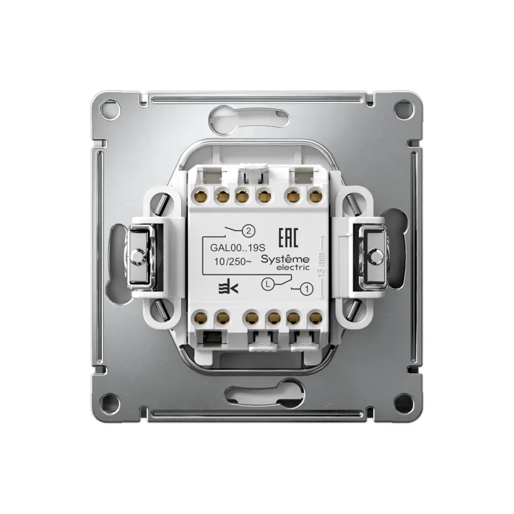 Фото 2 Выключатель для жалюзи встраиваемый Systeme electric ArtGallery GAL000919S 2 клавиши цвет сталь