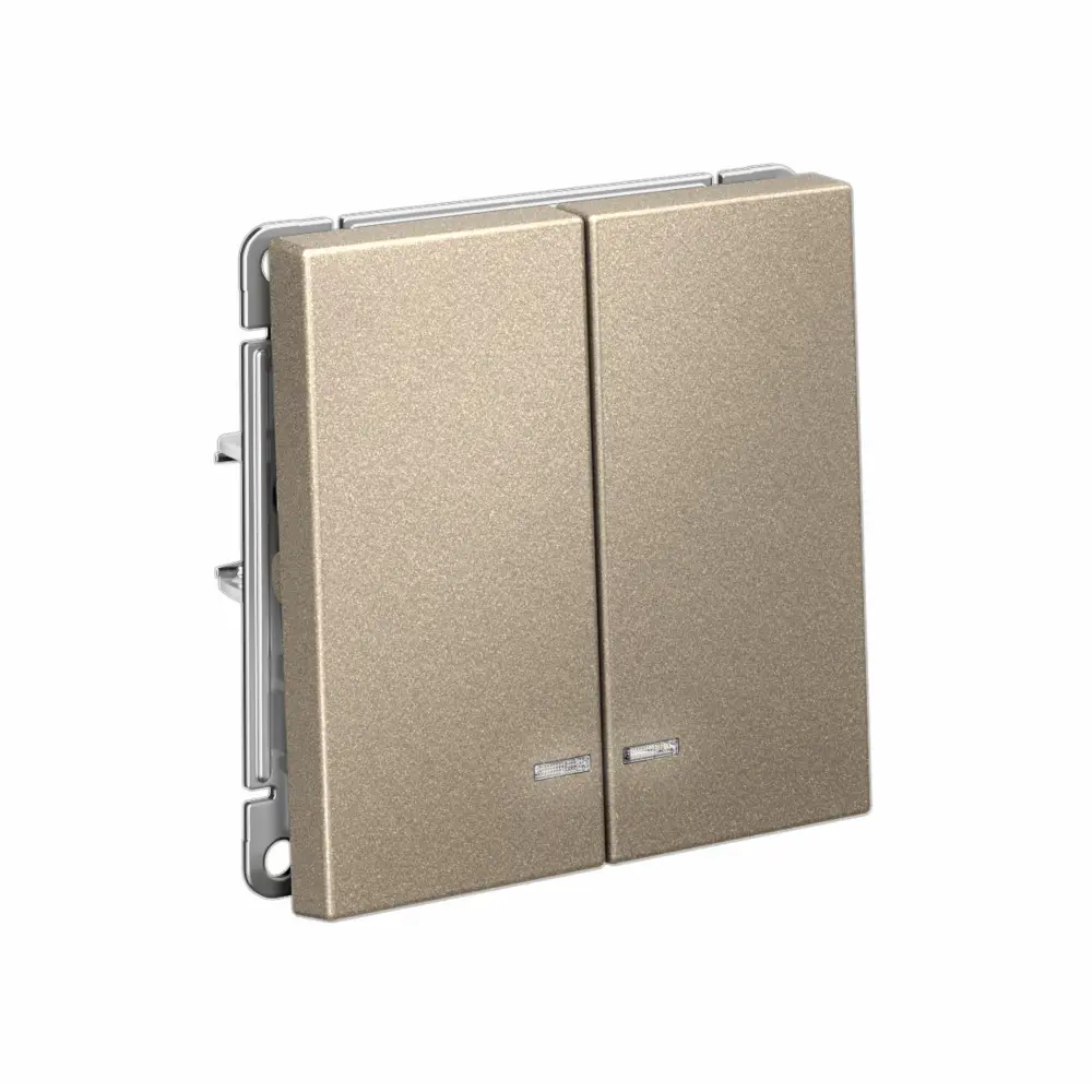 Фото 2 Выключатель встраиваемый Systeme electric ArtGallery GAL000553 2 клавиши цвет шампань