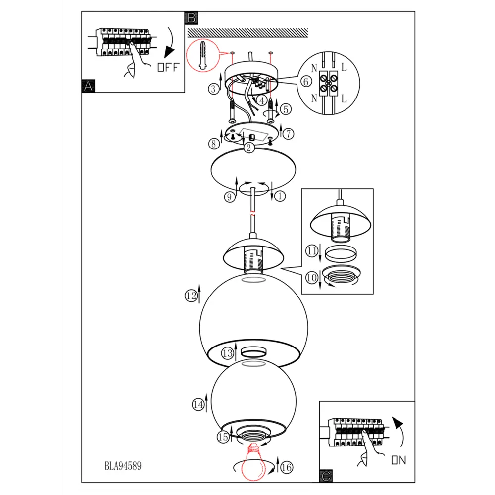 Фото 6 Люстра Eglo Rocamar 94592 E27 1 лампа