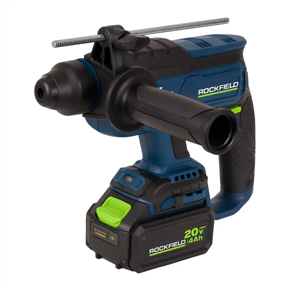 Фото 5 Перфоратор аккумуляторный бесщеточный SDS-plus Rockfield RF2254BK, 20 В Li-Ion 4 Ач, 2 Дж Фото 5 Перфоратор аккумуляторный бесщеточный SDS-plus Rockfield RF2254BK, 20 В Li-Ion 4 Ач, 2 Дж