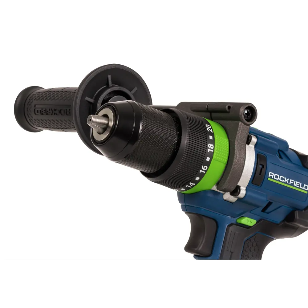 Фото 8 Дрель-шуруповерт аккумуляторная ударная бесщеточная Rockfield RF2094BK, 20 В Li-ion 4 Ач Фото 8 Дрель-шуруповерт аккумуляторная ударная бесщеточная Rockfield RF2094BK, 20 В Li-ion 4 Ач