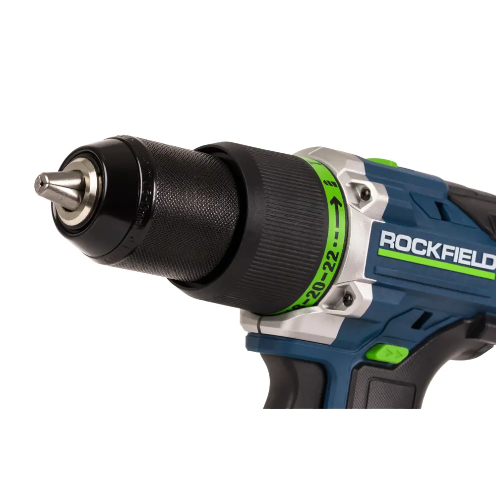 Фото 8 Дрель-шуруповерт аккумуляторная ударная бесщеточная Rockfield RF2062BK, 20 В Li-ion 2x2 Ач Фото 8 Дрель-шуруповерт аккумуляторная ударная бесщеточная Rockfield RF2062BK, 20 В Li-ion 2x2 Ач