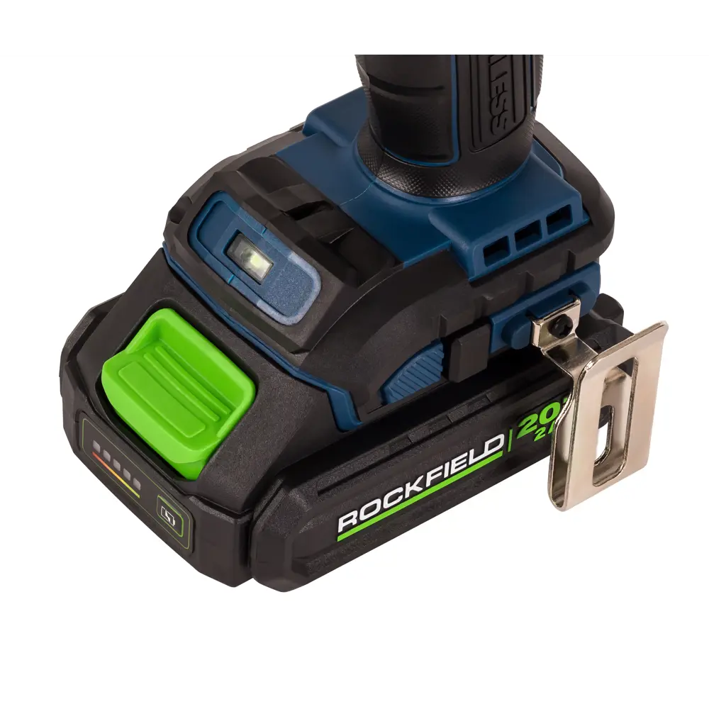 Фото 11 Дрель-шуруповерт аккумуляторная ударная бесщеточная Rockfield RF2062BK, 20 В Li-ion 2x2 Ач Фото 11 Дрель-шуруповерт аккумуляторная ударная бесщеточная Rockfield RF2062BK, 20 В Li-ion 2x2 Ач