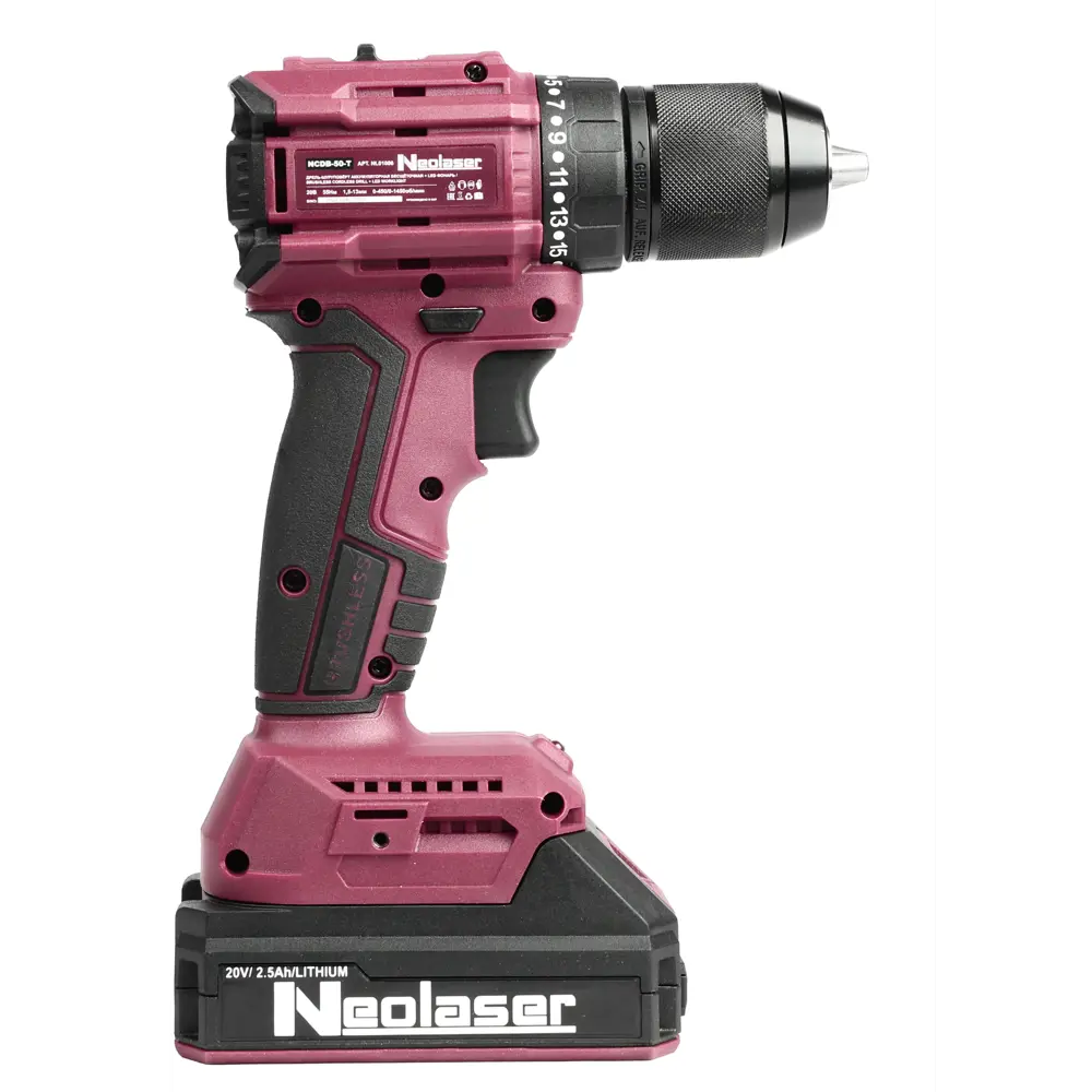 Фото 5 Дрель-шуруповерт аккумуляторная бесщеточная Neolaser NCDB-50, 20 В Li-ion 2x2.5 Ач Фото 5 Дрель-шуруповерт аккумуляторная бесщеточная Neolaser NCDB-50, 20 В Li-ion 2x2.5 Ач