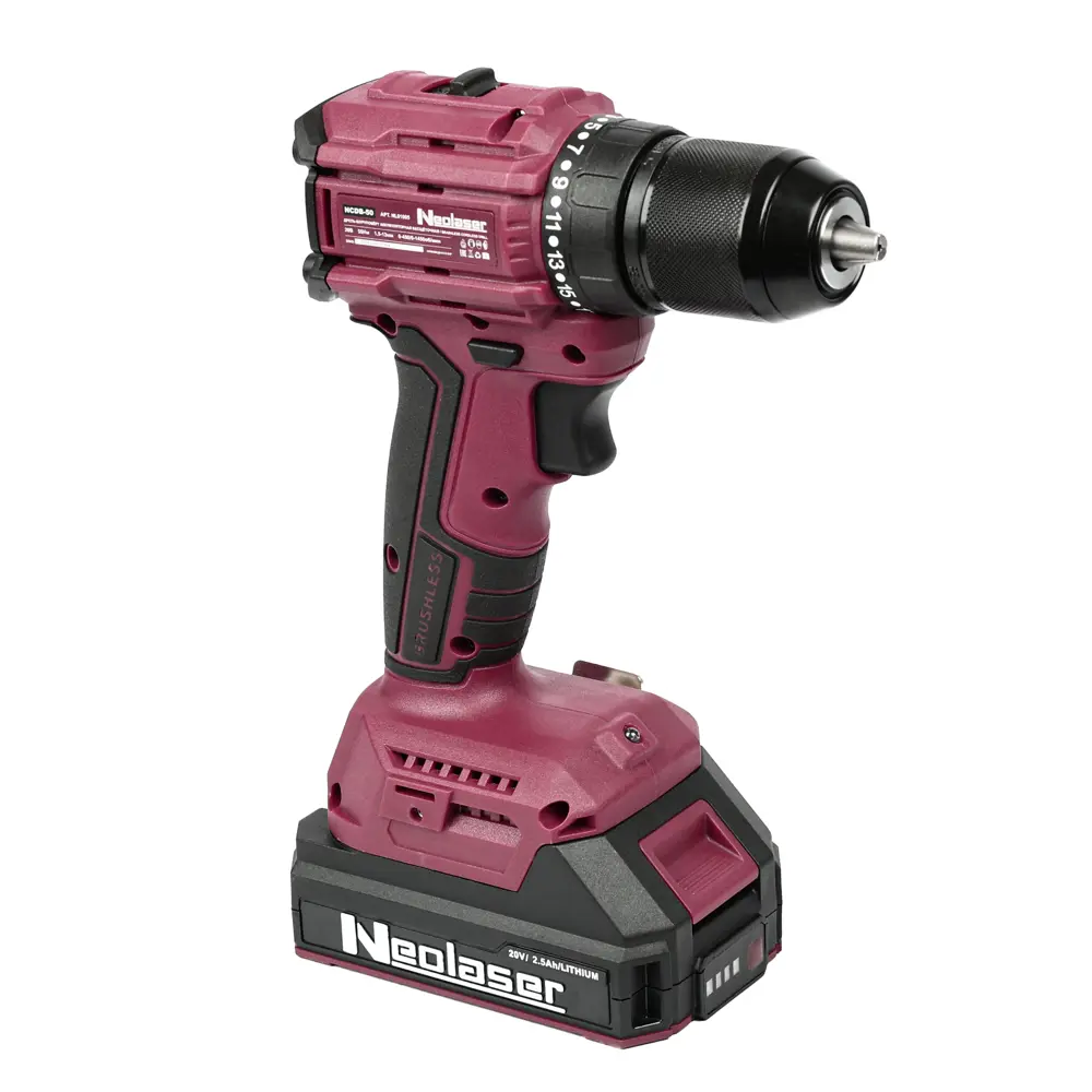 Фото 6 Дрель-шуруповерт аккумуляторная бесщеточная Neolaser NCDB-50, 20 В Li-ion 2x2.5 Ач Фото 6 Дрель-шуруповерт аккумуляторная бесщеточная Neolaser NCDB-50, 20 В Li-ion 2x2.5 Ач