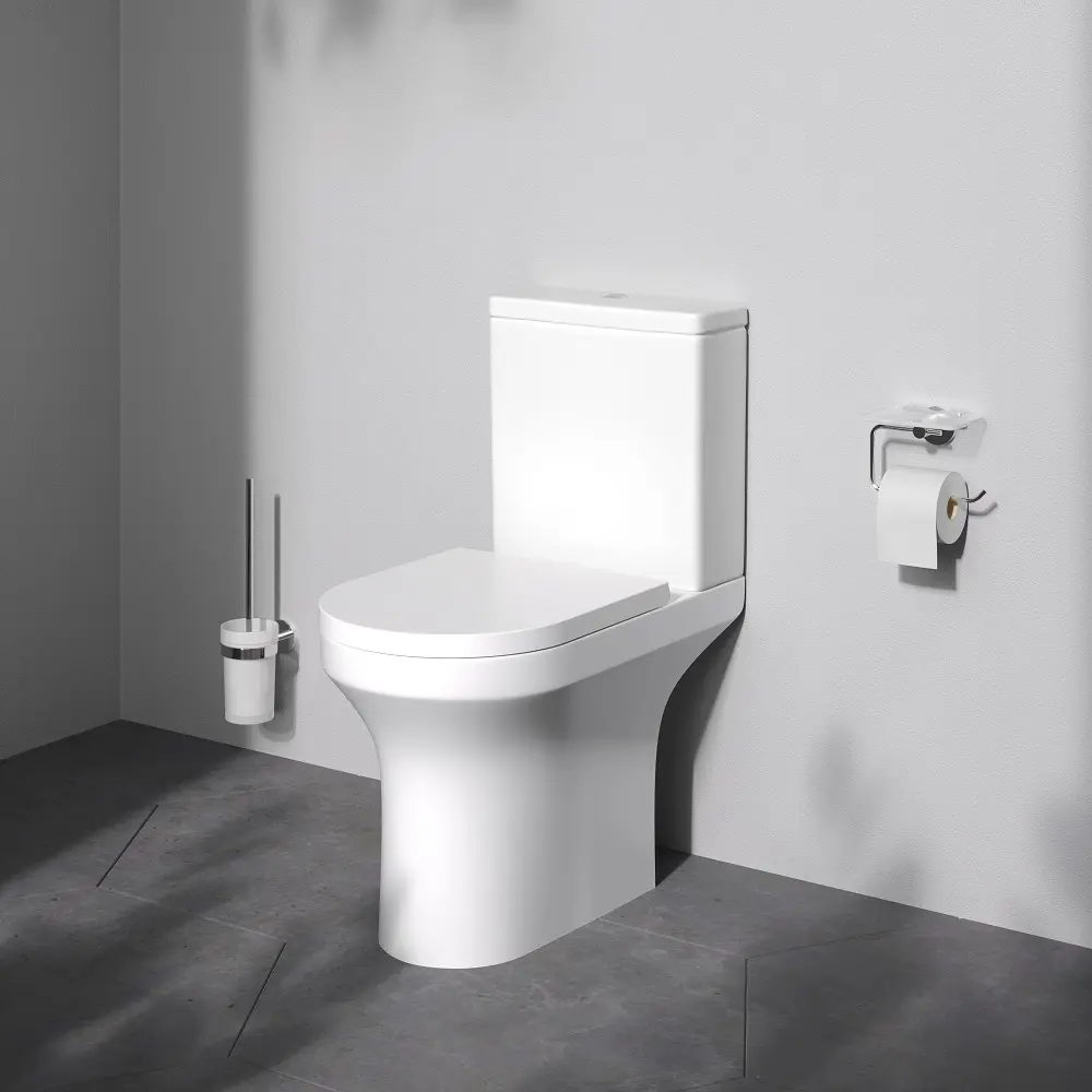 Фото 3 Унитаз-компакт Am.pm Juno TJN8601ST безободковый белый с сиденьем