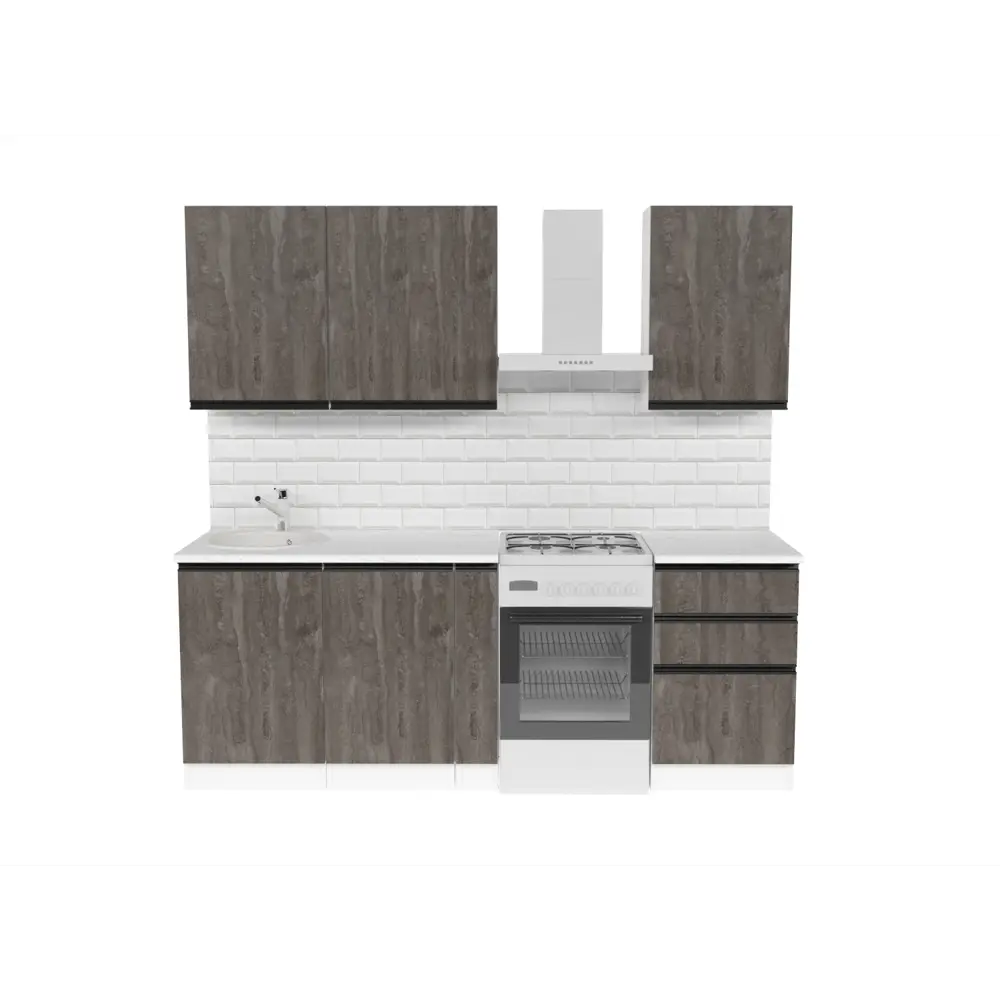 Фото 6 Кухонный гарнитур Стандарт/ноктюрн Герда Ноктюрн стандарт 160x212x60 см ЛДСП цвет бетон графит Фото 6 Кухонный гарнитур Стандарт/ноктюрн Герда Ноктюрн стандарт 160x212x60 см ЛДСП цвет бетон графит