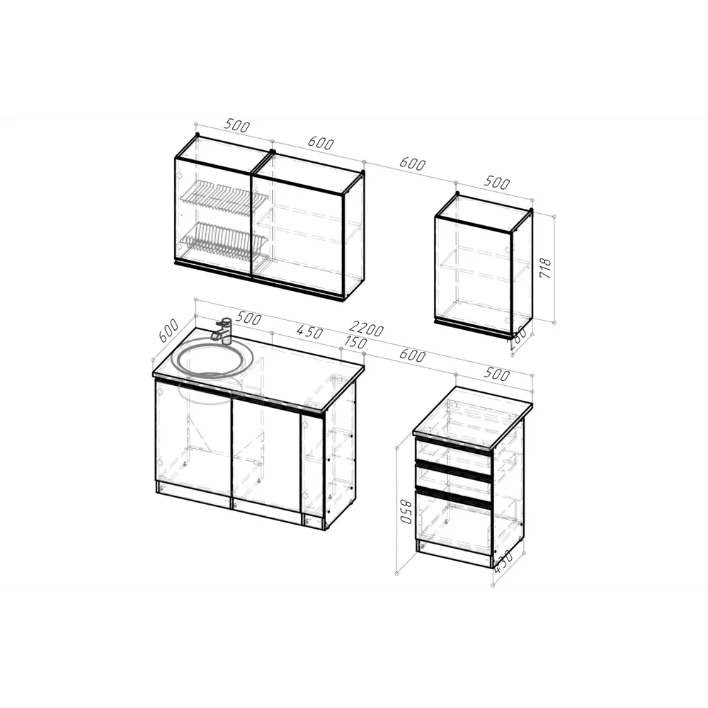 Фото 4 Кухонный гарнитур Стандарт/ноктюрн Герда Ноктюрн стандарт 160x212x60 см ЛДСП цвет бетон графит Фото 4 Кухонный гарнитур Стандарт/ноктюрн Герда Ноктюрн стандарт 160x212x60 см ЛДСП цвет бетон графит