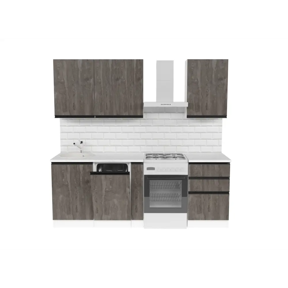 Фото 7 Кухонный гарнитур Стандарт/ноктюрн Герда Ноктюрн стандарт 160x212x60 см ЛДСП цвет бетон графит Фото 7 Кухонный гарнитур Стандарт/ноктюрн Герда Ноктюрн стандарт 160x212x60 см ЛДСП цвет бетон графит