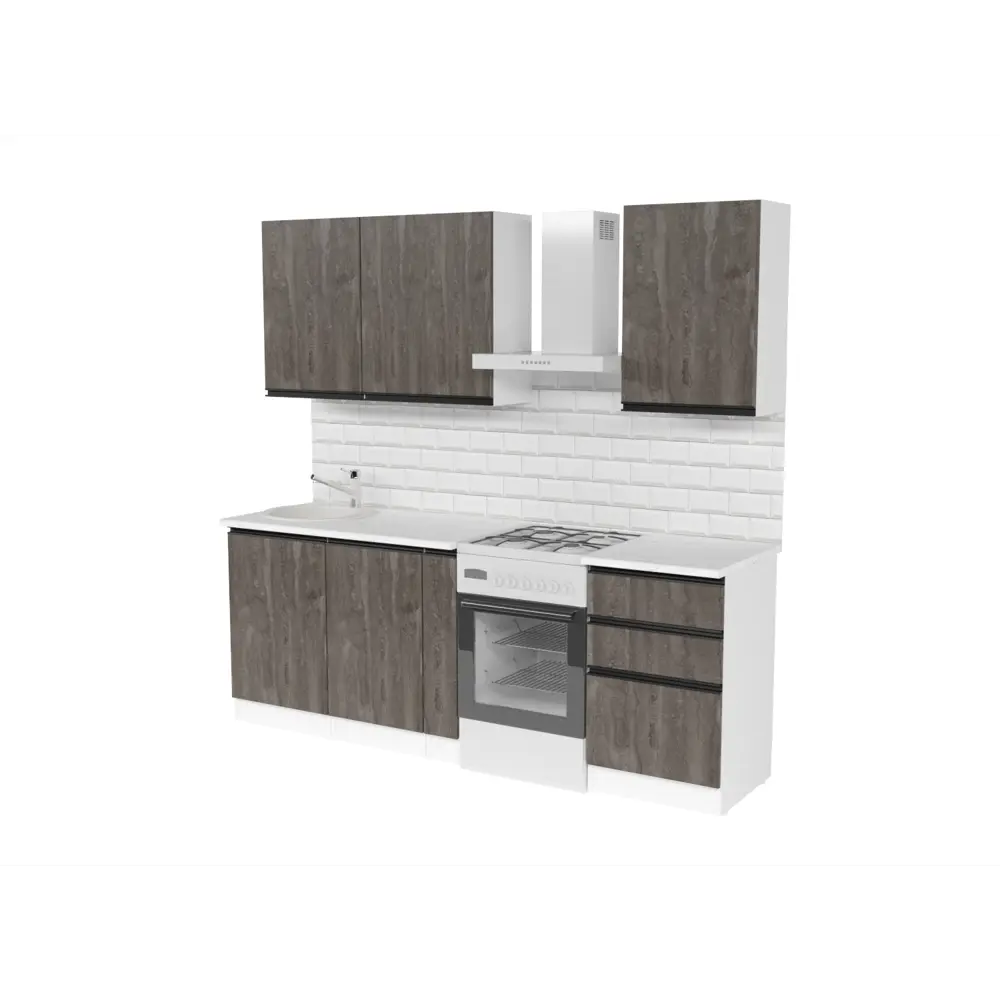 Фото Кухонный гарнитур Стандарт/ноктюрн Герда Ноктюрн стандарт 160x212x60 см ЛДСП цвет бетон графит Фото Кухонный гарнитур Стандарт/ноктюрн Герда Ноктюрн стандарт 160x212x60 см ЛДСП цвет бетон графит