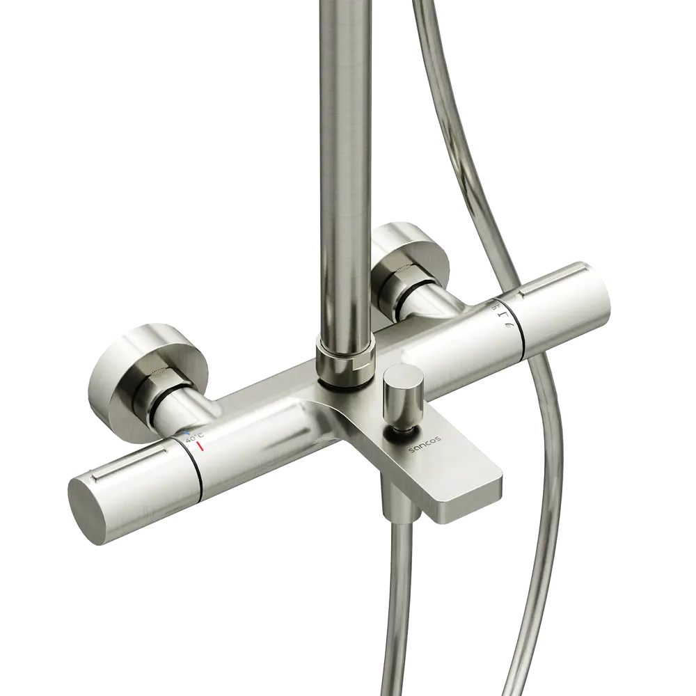 Фото 2 Душевая система SANCOS SC9008BN со смесителем 3 режимов цвет брашированный никель Фото 2 Душевая система SANCOS SC9008BN со смесителем 3 режимов цвет брашированный никель