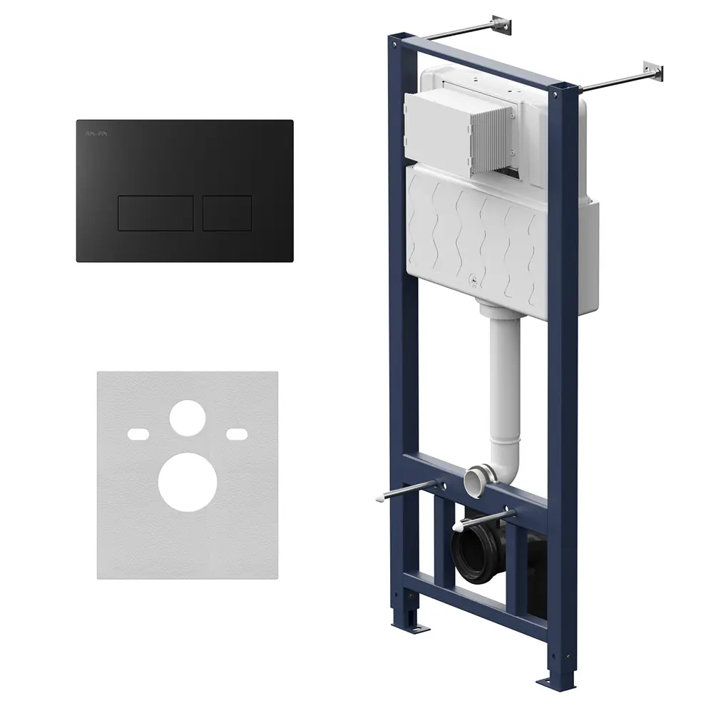 Фото Инсталляция для унитаза Am.pm Next I074704.7038 с черной клавишей Pro Фото Инсталляция для унитаза Am.pm Next I074704.7038 с черной клавишей Pro