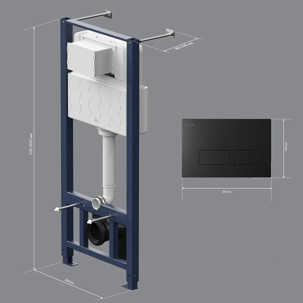 Фото 8 Инсталляция для унитаза Am.pm Next I074704.7038 с черной клавишей Pro Фото 8 Инсталляция для унитаза Am.pm Next I074704.7038 с черной клавишей Pro