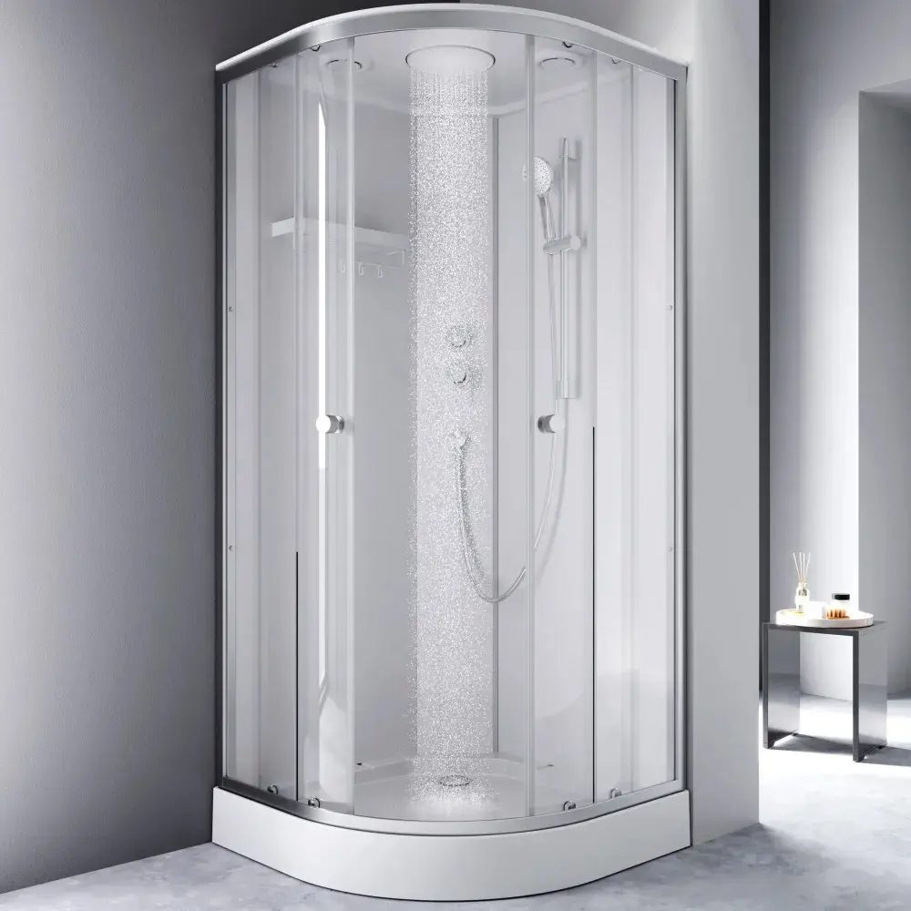 Фото Душевая кабина Am.pm Brava WBRC-401-090MT низкий поддон 1/4 круга 90x90 см стекло прозрачное, профиль матовый хром Фото Душевая кабина Am.pm Brava WBRC-401-090MT низкий поддон 1/4 круга 90x90 см стекло прозрачное, профиль матовый хром