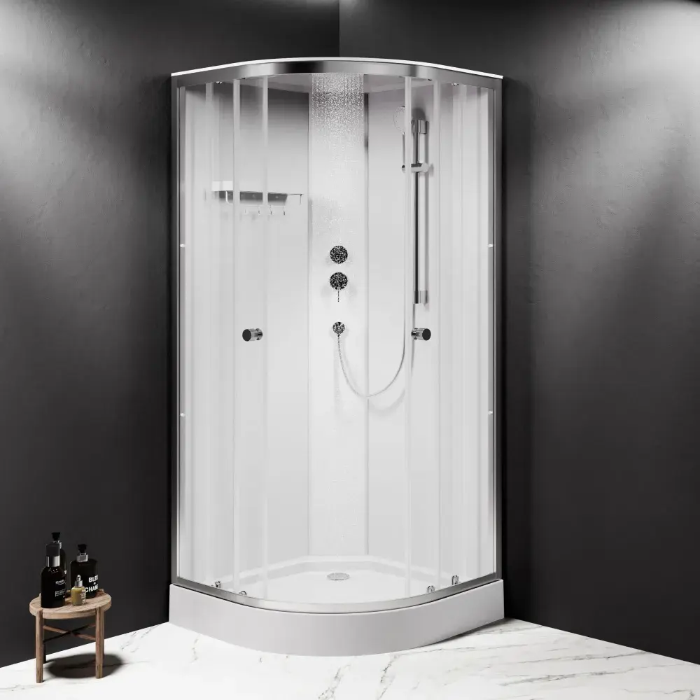 Фото 2 Душевая кабина Am.pm Brava WBRC-401-090MT низкий поддон 1/4 круга 90x90 см стекло прозрачное, профиль матовый хром Фото 2 Душевая кабина Am.pm Brava WBRC-401-090MT низкий поддон 1/4 круга 90x90 см стекло прозрачное, профиль матовый хром