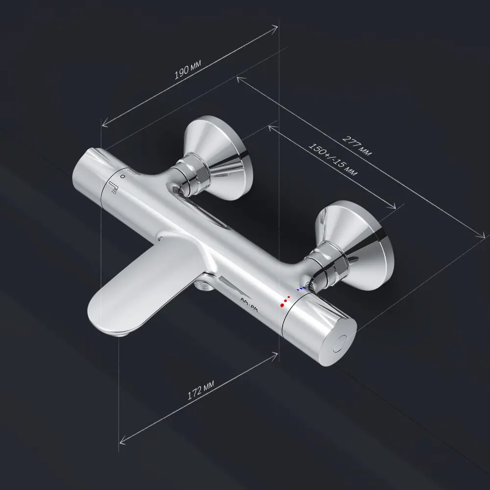 Фото 6 Смеситель для ванны с термостатом Am.pm Mood цвет хром