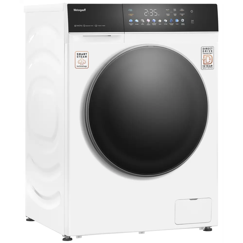 Фото 3 Стиральная машина с сушкой Weissgauff Wmd 62210 direct drive touch inverter steam 59.5x85x62.8 см 10.5 кг цвет белый Фото 3 Стиральная машина с сушкой Weissgauff Wmd 62210 direct drive touch inverter steam 59.5x85x62.8 см 10.5 кг цвет белый