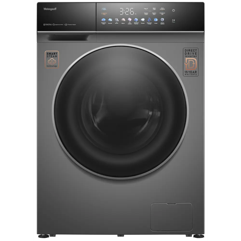 Фото Стиральная машина Weissgauff Wm 62210 direct drive touch inverter steam grey 59.5x85x62 см 10.5 кг цвет серый Фото Стиральная машина Weissgauff Wm 62210 direct drive touch inverter steam grey 59.5x85x62 см 10.5 кг цвет серый