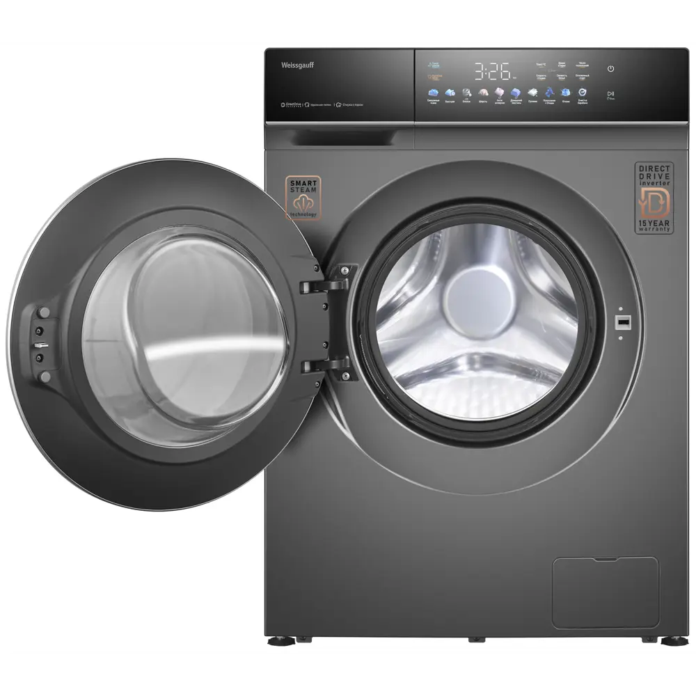 Фото 2 Стиральная машина Weissgauff Wm 62210 direct drive touch inverter steam grey 59.5x85x62 см 10.5 кг цвет серый Фото 2 Стиральная машина Weissgauff Wm 62210 direct drive touch inverter steam grey 59.5x85x62 см 10.5 кг цвет серый